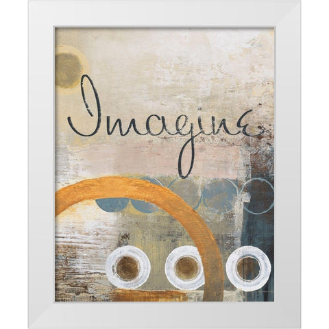 Imagine White Modern Wood Framed Art Print by Marcon, Michael