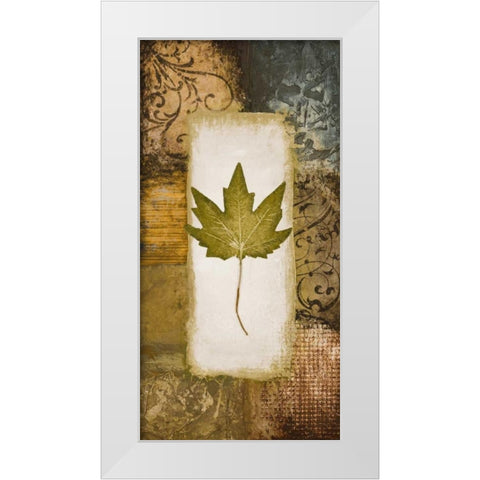 Single Leaf II White Modern Wood Framed Art Print by Marcon, Michael