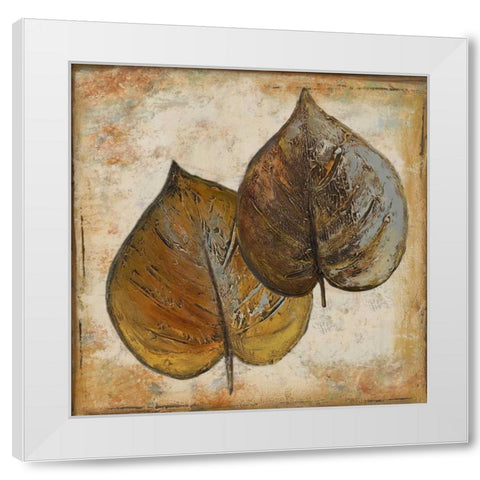 Natural Leaves I White Modern Wood Framed Art Print by Pinto, Patricia