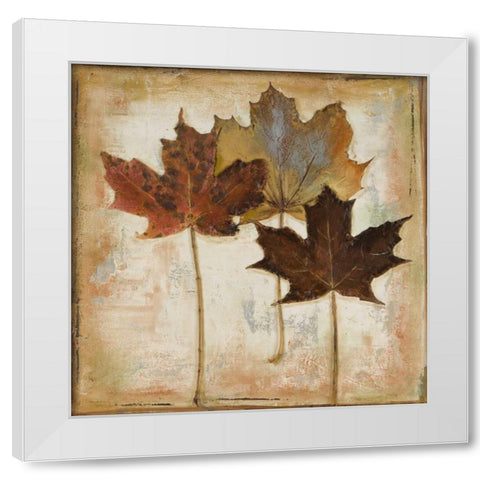 Natural Leaves III White Modern Wood Framed Art Print by Pinto, Patricia