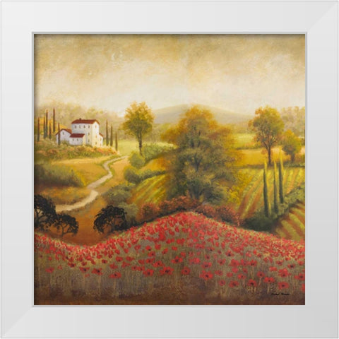 Flourishing Vineyard Square I White Modern Wood Framed Art Print by Marcon, Michael