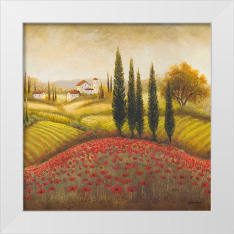 Flourishing Vineyard Square II White Modern Wood Framed Art Print by Marcon, Michael