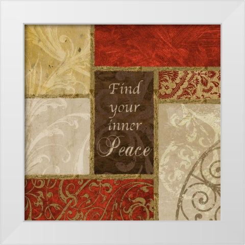 Inner Peace White Modern Wood Framed Art Print by Spaeth, John