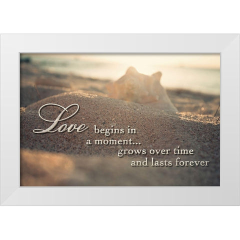 Love Begins In A Moment White Modern Wood Framed Art Print by Bryant, Susan