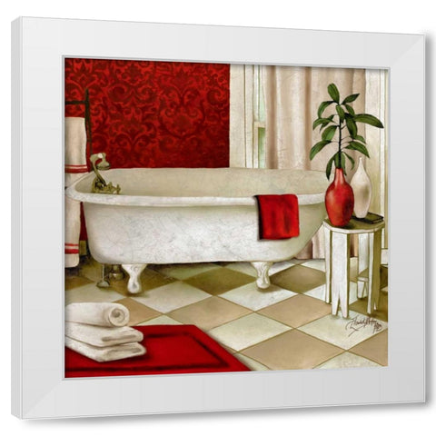 Red Bain I White Modern Wood Framed Art Print by Medley, Elizabeth