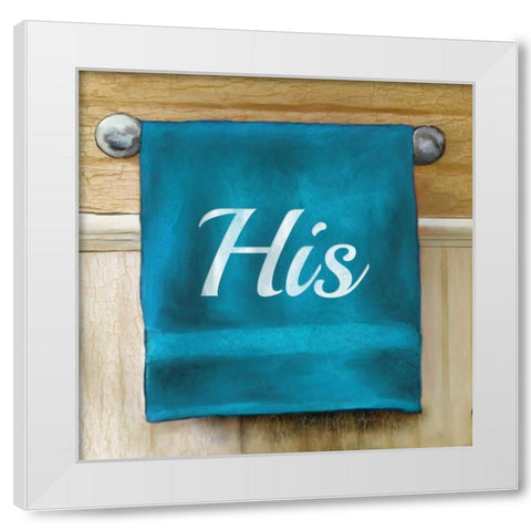 His Towel White Modern Wood Framed Art Print by Medley, Elizabeth