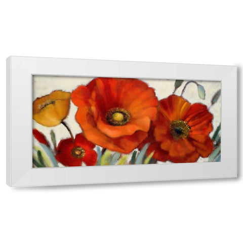 Poppy Splendor I White Modern Wood Framed Art Print by Loreth, Lanie