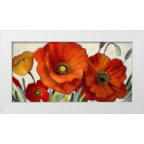 Poppy Splendor I White Modern Wood Framed Art Print by Loreth, Lanie