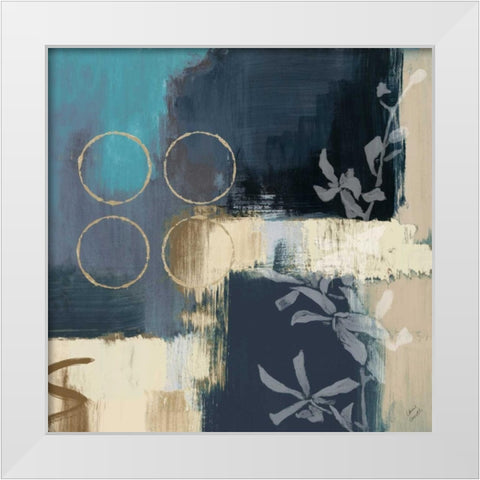 Blue Mediterranean Floral I White Modern Wood Framed Art Print by Loreth, Lanie