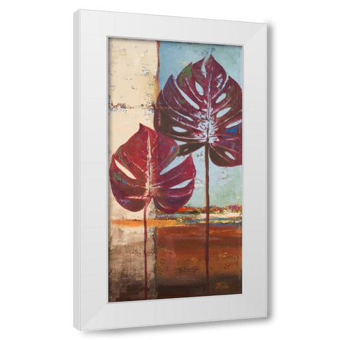 Red Leaves II White Modern Wood Framed Art Print by Pinto, Patricia