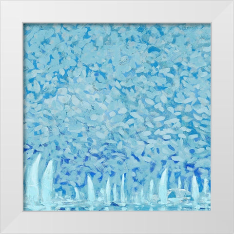 By the Pier White Modern Wood Framed Art Print by Kingsley