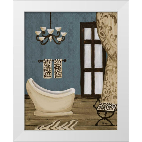 Blue Beach Bath III White Modern Wood Framed Art Print by Ritter, Gina