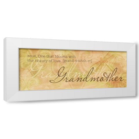 Grandmother White Modern Wood Framed Art Print by SD Graphics Studio