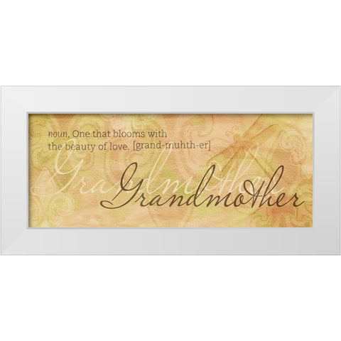 Grandmother White Modern Wood Framed Art Print by SD Graphics Studio