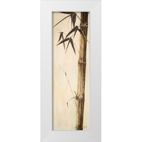 Sepia Guadua Bamboo II White Modern Wood Framed Art Print by Pinto, Patricia