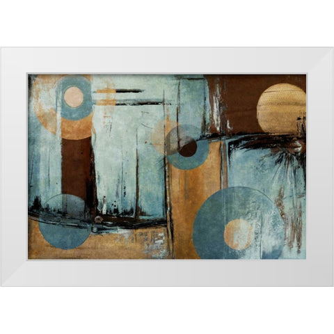 Blue Escape White Modern Wood Framed Art Print by Pinto, Patricia