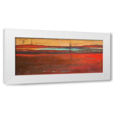 Red Horizon I White Modern Wood Framed Art Print by Pinto, Patricia