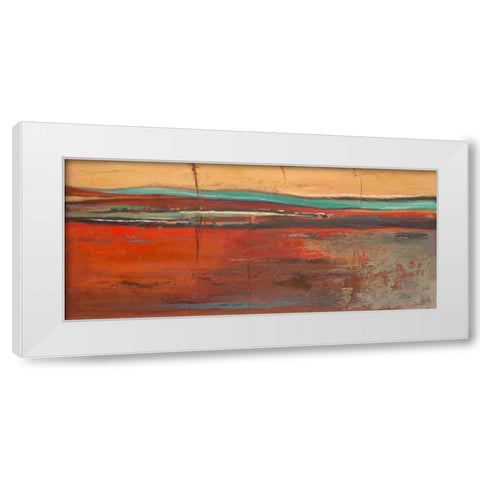 Red Horizon II White Modern Wood Framed Art Print by Pinto, Patricia