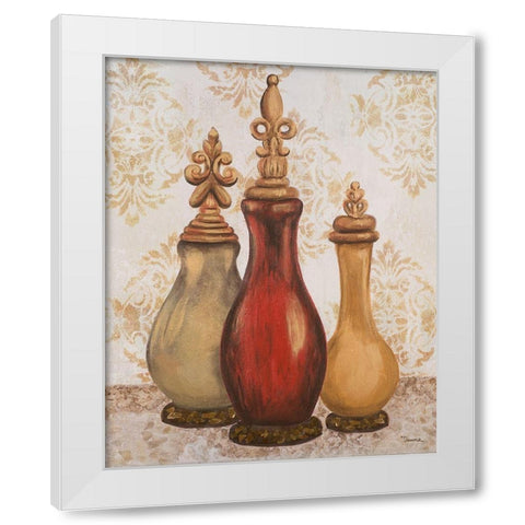 Jeweled Accents I White Modern Wood Framed Art Print by Hakimipour, Tiffany