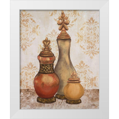Jeweled Accents II White Modern Wood Framed Art Print by Hakimipour, Tiffany