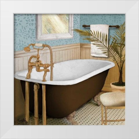 Afternoon Bath I White Modern Wood Framed Art Print by Medley, Elizabeth