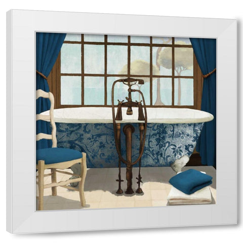 Blue View I White Modern Wood Framed Art Print by Medley, Elizabeth