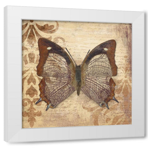 Butterfly White Modern Wood Framed Art Print by Pinto, Patricia