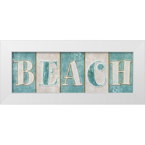 Beach White Modern Wood Framed Art Print by SD Graphics Studio