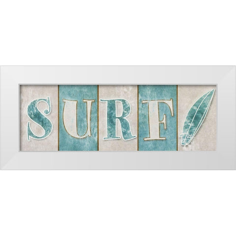 Surf White Modern Wood Framed Art Print by SD Graphics Studio