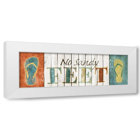 No Sandy Feet White Modern Wood Framed Art Print by SD Graphics Studio