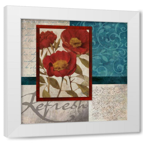 Red Botanicals I White Modern Wood Framed Art Print by Medley, Elizabeth