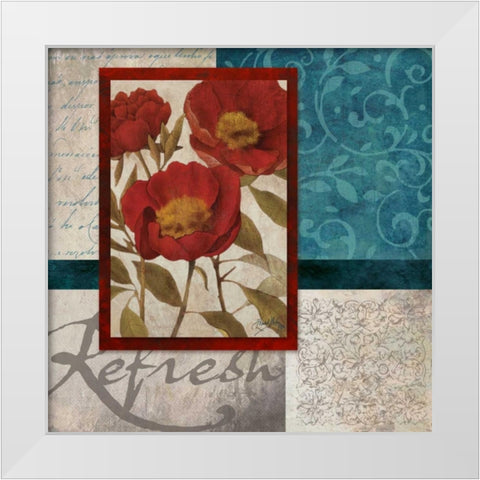 Red Botanicals I White Modern Wood Framed Art Print by Medley, Elizabeth