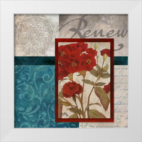 Red Botanicals II White Modern Wood Framed Art Print by Medley, Elizabeth