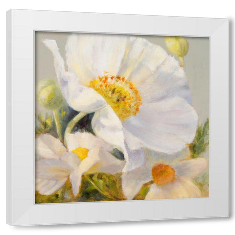 Sunbeam Flowers I White Modern Wood Framed Art Print by Loreth, Lanie