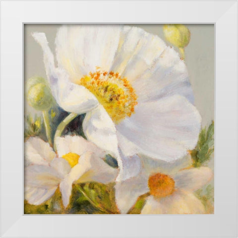 Sunbeam Flowers I White Modern Wood Framed Art Print by Loreth, Lanie