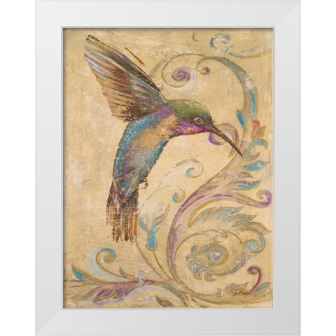 Hummingbird I White Modern Wood Framed Art Print by Pinto, Patricia