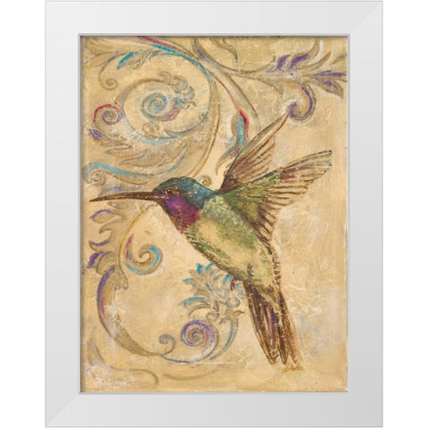 Hummingbird II White Modern Wood Framed Art Print by Pinto, Patricia