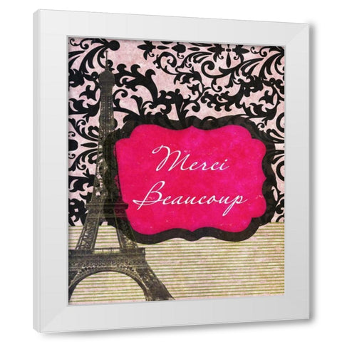 Merci Beaucoup White Modern Wood Framed Art Print by Spaeth, John