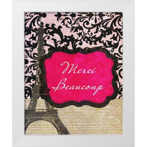 Merci Beaucoup White Modern Wood Framed Art Print by Spaeth, John