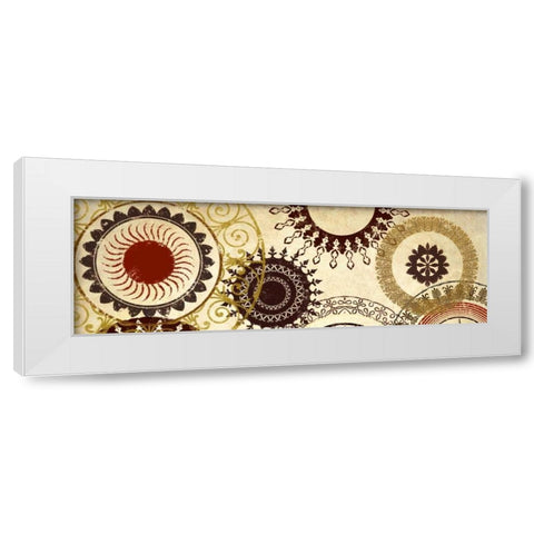Textile Panel I White Modern Wood Framed Art Print by Marcon, Michael