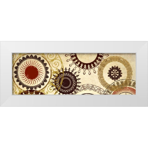Textile Panel I White Modern Wood Framed Art Print by Marcon, Michael