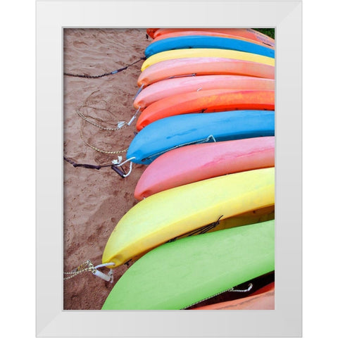 Kayaks I White Modern Wood Framed Art Print by Rodriguez, Jairo