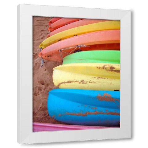 Kayaks II White Modern Wood Framed Art Print by Rodriguez, Jairo