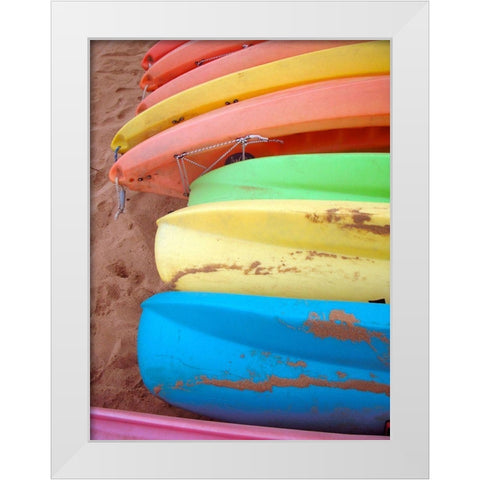 Kayaks II White Modern Wood Framed Art Print by Rodriguez, Jairo