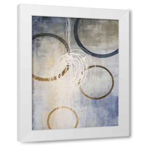 Blue Connections II White Modern Wood Framed Art Print by Marcon, Michael