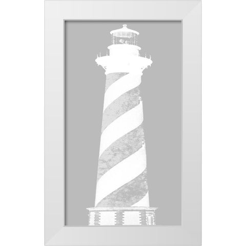 Lighthouse Panel I White Modern Wood Framed Art Print by Rodriguez, Jairo