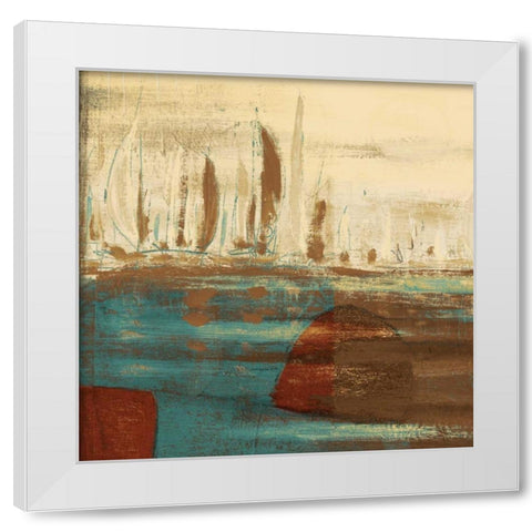Calm Waters Square I White Modern Wood Framed Art Print by Kingsley