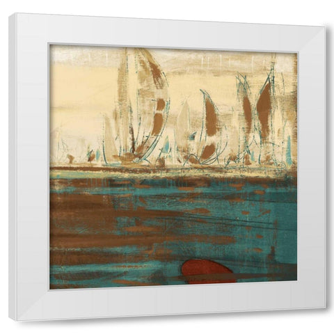 Calm Waters Square II White Modern Wood Framed Art Print by Kingsley