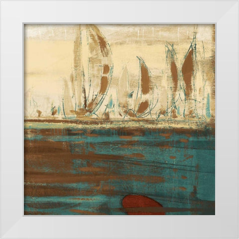 Calm Waters Square II White Modern Wood Framed Art Print by Kingsley