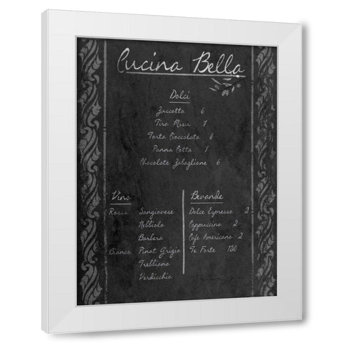 Italian Menu with Border II White Modern Wood Framed Art Print by Sundance Studio